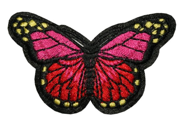 Aufnäher Bügelbild Aufbügler Schmetterling 45x70mm rot (1132)