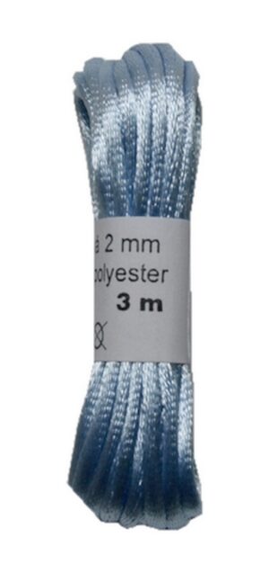 Satinkordel Satinschnur Kordel Satinfaden 3 m 2 mm hellblau (0007)