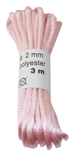 Satinkordel Satinschnur Kordel Satinfaden 3 m 2 mm rosa (0014)