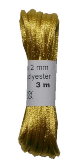 Satinkordel Satinschnur Kordel Satinfaden 3 m 2 mm gold gelb (0017)
