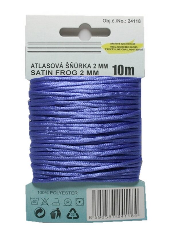 Satinkordel Satinschnur Kordel Satinfaden 10 m 2 mm blau (0038)