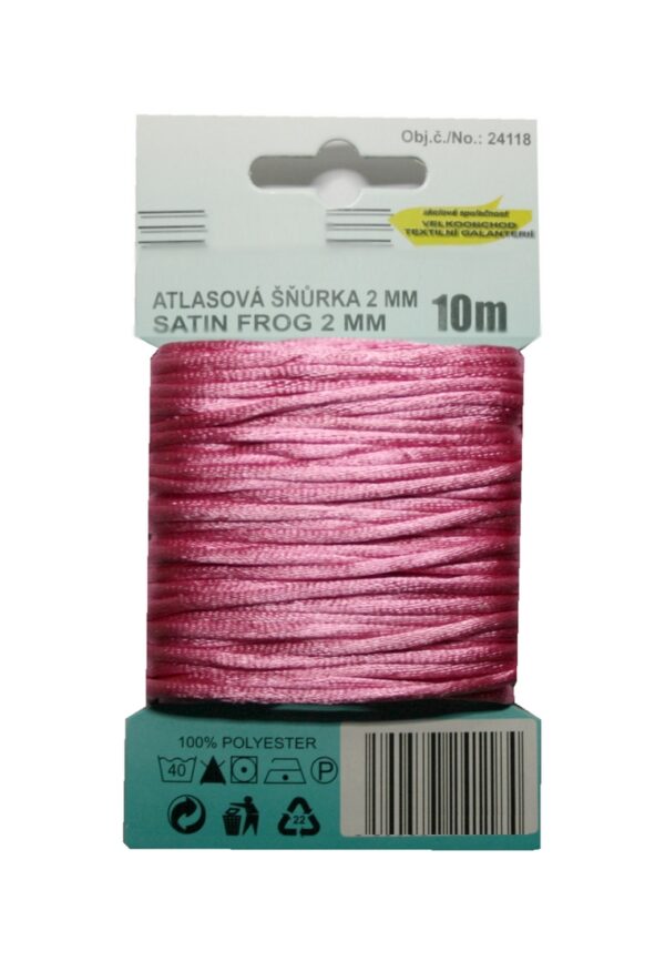 Satinkordel Satinschnur Kordel Satinfaden 10 m 2 mm rosa (0065)