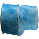 Geschenkband Schleifenband transparent 3 m 40 mm blau (0020)