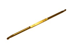 Häkelnadel Doppelhäkelnadel Aluminium ca. 13 cm Größe 4-5 gold (1022)