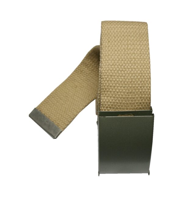 Gürtel mit Metallschnalle Stoffgürtel Unisex Klemmschnalle 110cm Khaki (0034)