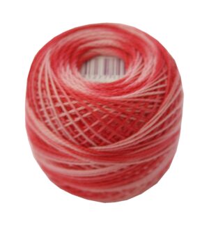 PERLOVKA Kreuzstichgarn Baumwolle Perlgarn 10g 85m rot ombre (3327)