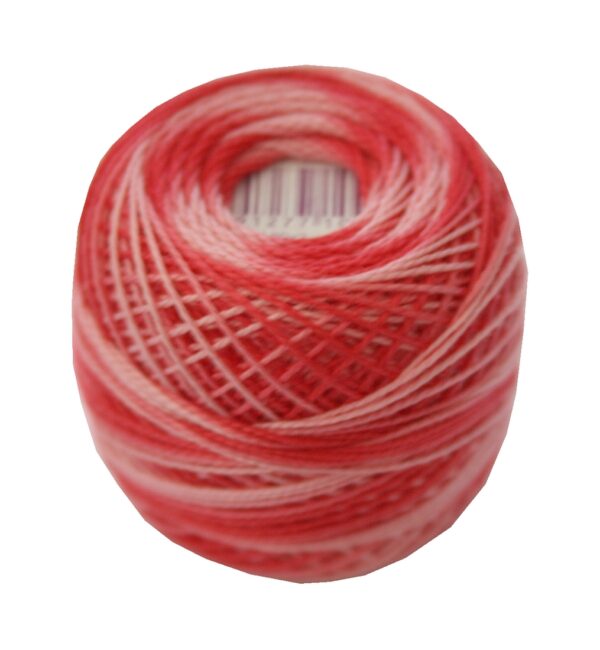 PERLOVKA Kreuzstichgarn Baumwolle Perlgarn 10g 85m rot ombre (3327)