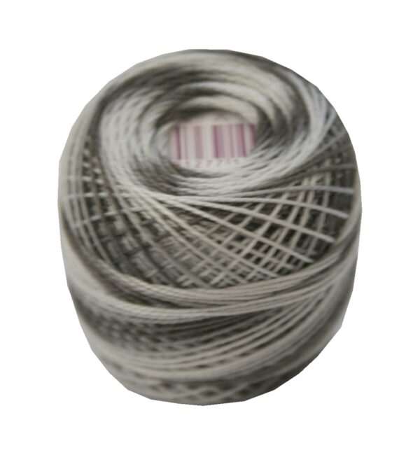 PERLOVKA Kreuzstichgarn Baumwolle Perlgarn 85m grau ombre (8815)