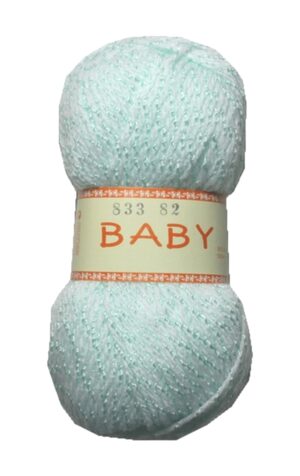 Strickgarn Häkelgarn BABY 50 g weiß-grün (0000)