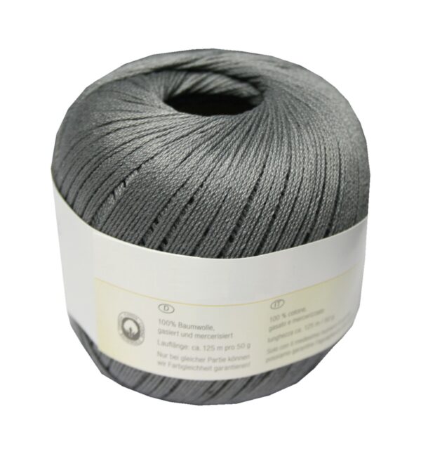Strickgarn Häkelgarn 100% Baumwolle 50 g grau (4097)