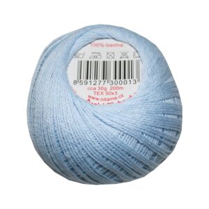 Strickgarn Häkelgarn 100 % Baumwolle SNÌHURKA 200 m hellblau (5424)