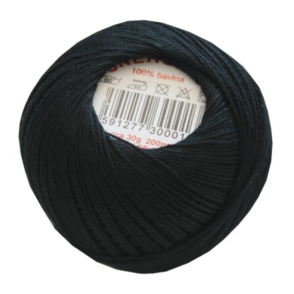 Strickgarn Häkelgarn 100 % Baumwolle SNÌHURKA 200 m schwarz (9994)