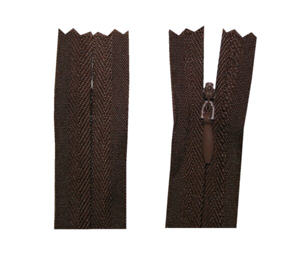 Reißverschluss 25 cm spiralförmig 3 mm nicht trennbar braun (2507)
