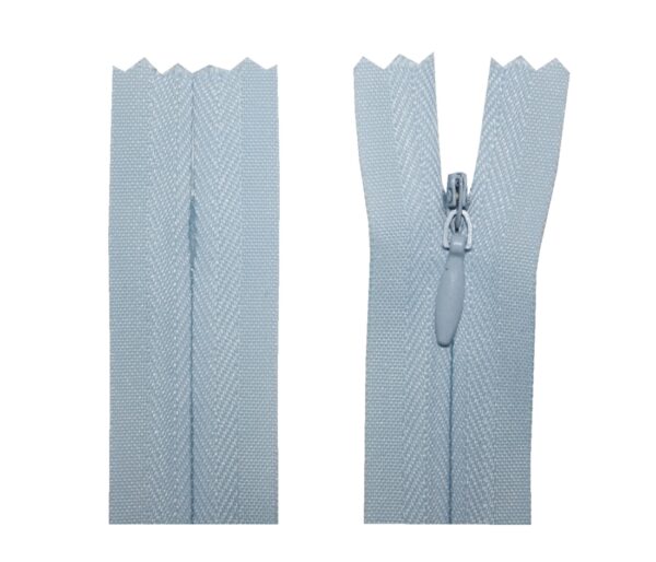 Reißverschluss 25 cm spiralförmig 3 mm nicht trennbar hellblau (2528)