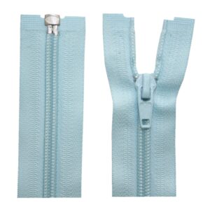 Reißverschluss 75 cm spiralförmig trennbar helllblau (7546)