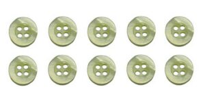 Knopf Knöpfe 11mm 4 loch hellgrün 10 Stück (0188)