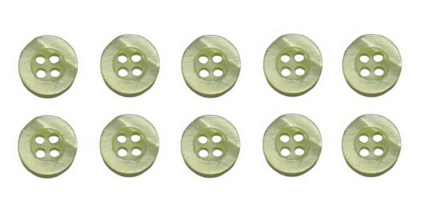 Knopf Knöpfe 11mm 4 loch hellgrün 10 Stück (0188)