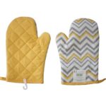 Topfhandschuh Ofenhandschuh gelb/grau (0329)