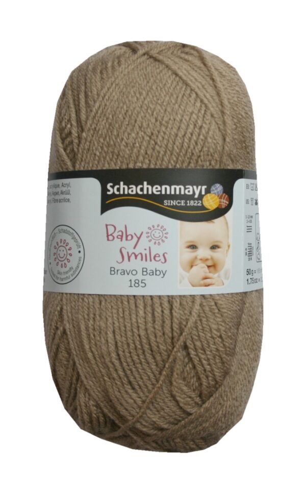 Strickgarn Garn Bravo Baby 50g 185m dunkelbeige (1010)