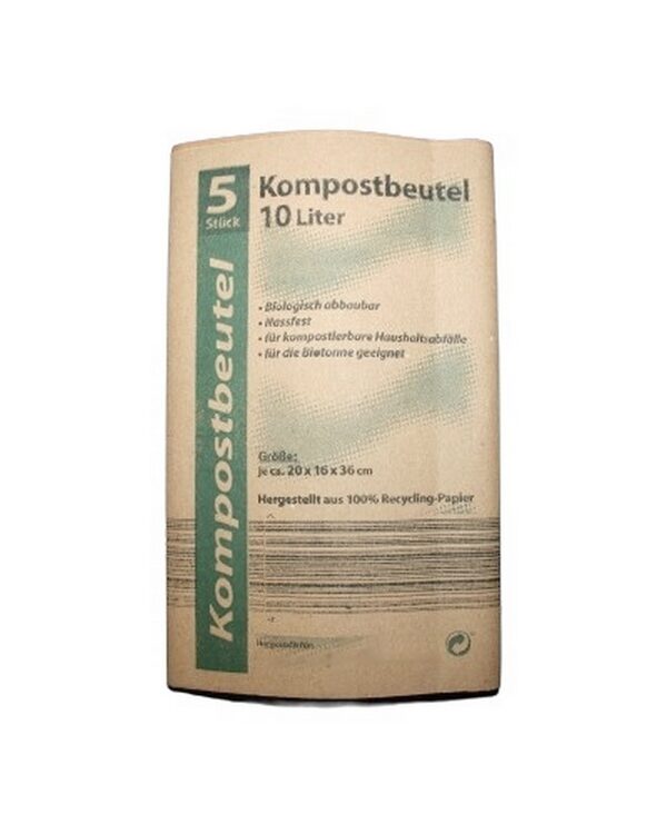 Bio-Komposttüte 10 Liter ca.20x16x36cm 5 Stück (0341)