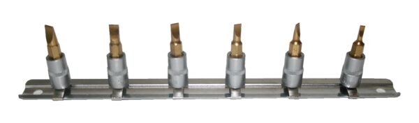 Schraubendreher Einsätze Schlitz 6-teilig 1/4 Zoll auf Steckschiene (0051)