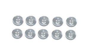 Knopf Knöpfe 10mm 4 loch weiß 10 Stück (0202)