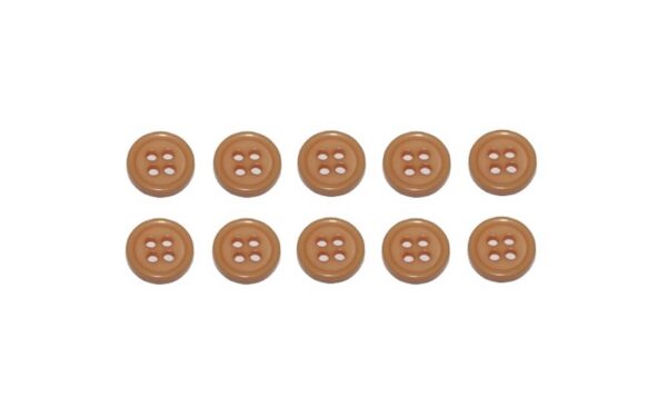 Knopf Knöpfe 10mm 4 loch apriko 10 Stück (0204)