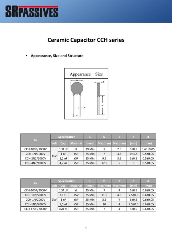 Keramikkondensator Keramik Kondensator 56pF 1000V 5 Stück (30013)