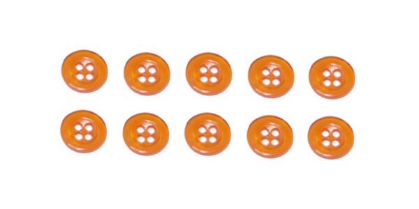 Knopf Knöpfe 11mm 4 loch orange 10 Stück (0189)