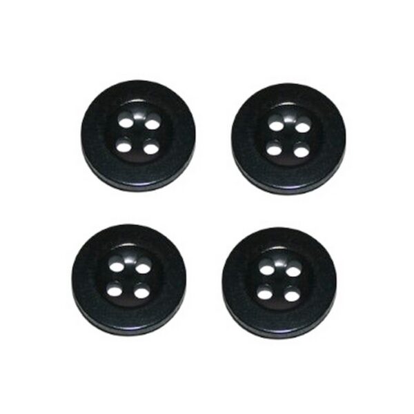 Knopf Knöpfe Arbeitshose 16,5 mm 4 loch schwarz 4 Stück (0231)