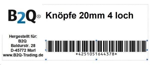 Knopf Knöpfe 20mm 4 loch orange mandarine 4 Stück (0233)