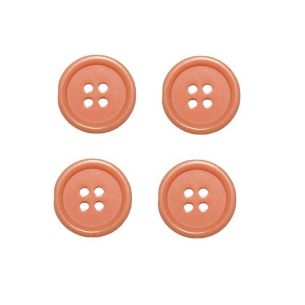 Knopf Knöpfe 20mm 4 loch madarine 4 Stück (0237)