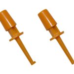 Mini Prüf-Clip mit Haken Hakenklemme Prüfspitze orange 2 Stück (0293)
