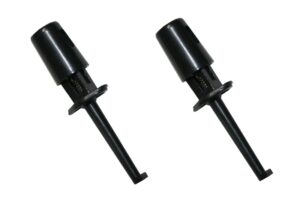 Mini Prüf-Clip mit Haken Hakenklemme Prüfspitze schwarz 2 Stück (0294)