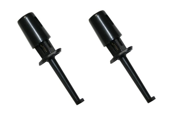 Mini Prüf-Clip mit Haken Hakenklemme Prüfspitze schwarz 2 Stück (0294)