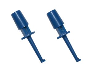 Mini Prüf-Clip mit Haken Hakenklemme Prüfspitze blau 2 Stück (0295)