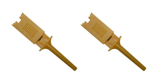 Mini Prüf-Clip Abgreifklemme Prüfspitze gelb 2 Stück (0301)