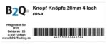 Knopf Knöpfe 20mm 4 loch rosa 4 Stück (0132)