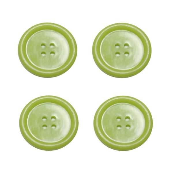 Knopf Knöpfe 20mm 4 loch lindgrün 4 Stück (0235)