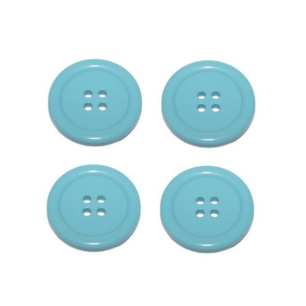 Premium Knopf Knöpfe 25mm 4 loch Bachlor Button Türkis 4 Stück (0310)